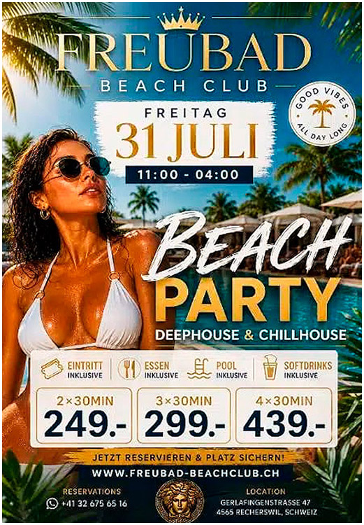 Beach Party im Freubad am Pool
